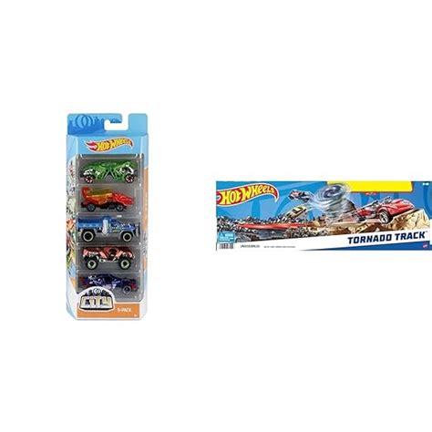 Buy Hot Wheels 5-Car Pack of 1:64 Scale Vehicles& Hot Wheels Tornado ...