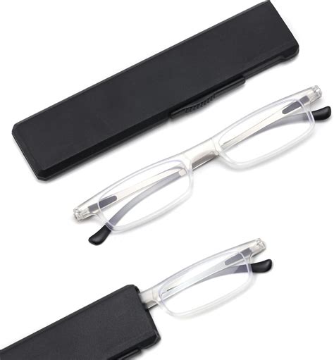 Amazon.com: Ultra thin Lightweight Folding Reading Glasses Women Men ...