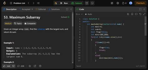 Maximum Subarray Problem LeetCode C 的图像结果