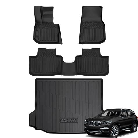 All Weather 3D Floor Mats + Cargo Liner Full Set for 2018-2024 BMW X3 ...