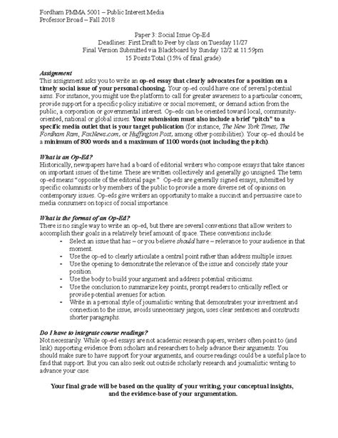 3. Op-Ed - assignment - Fordham PMMA 5001 - Public Interest Media ...