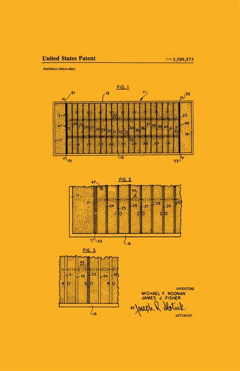 Framable Patent Art the Original Ready to Frame Décor Football Field ...