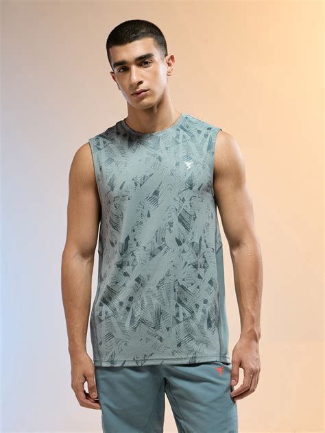 Men Jacquard Slim Fit Round Neck Sports Innerwear Vest with DOUBLE COO