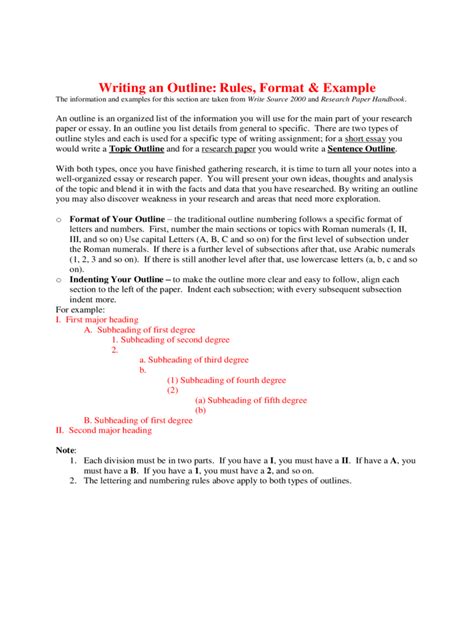 Image result for Outline Example