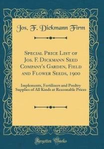 Special Price List of Jos. F. Dickmann Seed Company's Garden, Field and ...