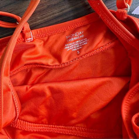 Monday Swimwear Orange One Piece Swimsuit in size... - Depop