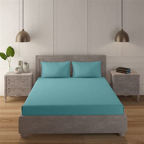 Duroflex Percale Nile Blue 100% Cotton 200 TC Antibacterial Soft Finish ...