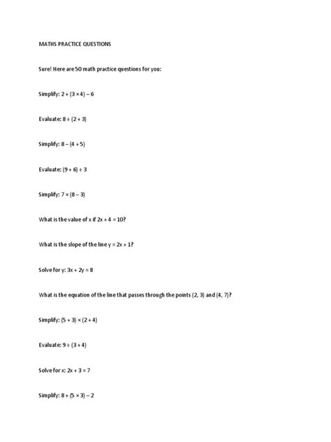 Image result for Free Math Questions