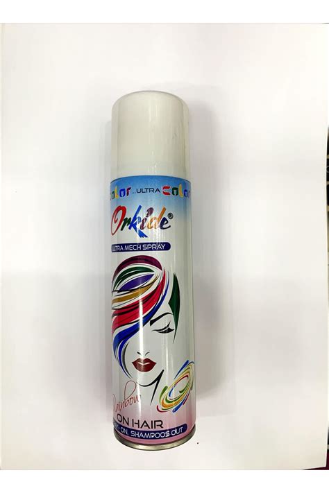Orkide Metalik Beyaz Renkli Saç Spreyi 150ml Metallic White Hair Spray ...
