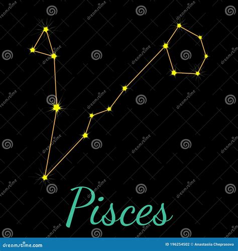 Pisces Vector Constellation with Stars Stock Vector - Illustration of ...