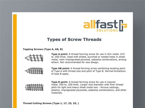 Image result for Screw Thread Types