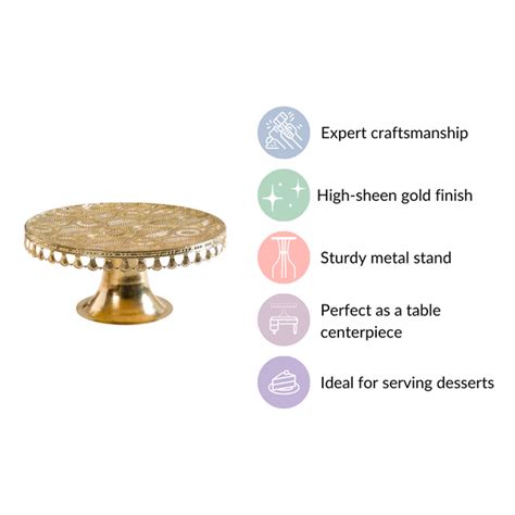Filigree Metal Cake Stand Gold Online - Premium Cake Stand | Nestasia