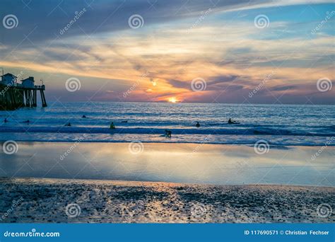 Dramatic Sunset at San Clemente Beach, California Stock Image - Image of fading, beautiful ...