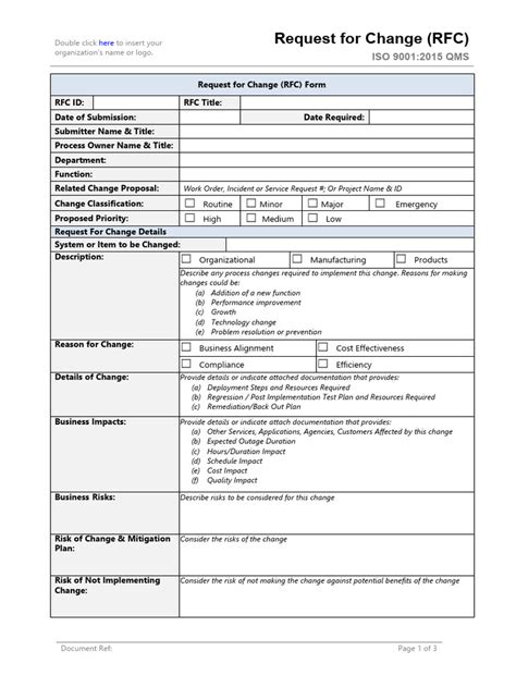 Image result for Process Change Request Form Update