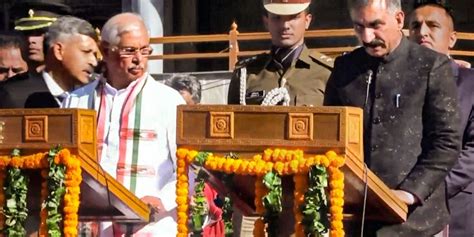 Congress's Sukhvinder Singh Sukhu Sworn in as Himachal Pradesh Chief ...