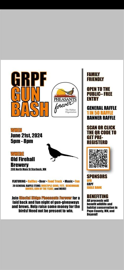 Glacial Ridge Pheasants Forever Gun Bash, Old Firehall Brewing Company ...