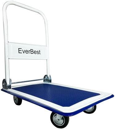 WB WELBUILT 150 Kg Portable Folding Metal Cart with 360° Rotating ...