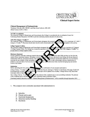 Fillable Online Clinical Management of Endometriosis Fax Email Print ...