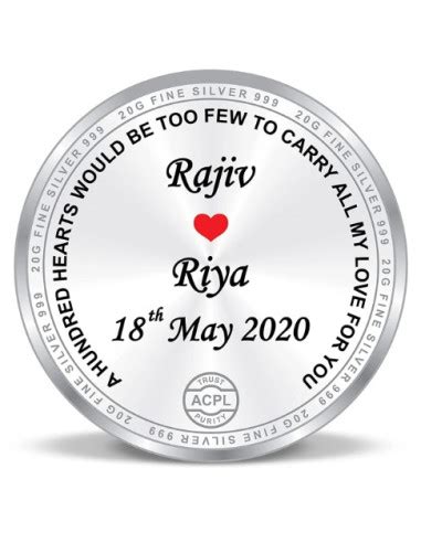 Precious Moments Personalised BIS Hallmarked Anniversaery Silver Coin ...