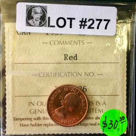 Canada 1957 1 Cent MS-65 Red ICCS