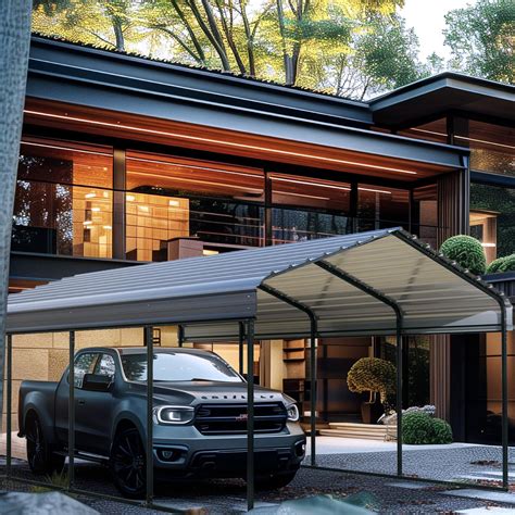 Amazon.com: GREEN PARTY 12 x 20 ft Metal Carport Kits with Galvanized ...