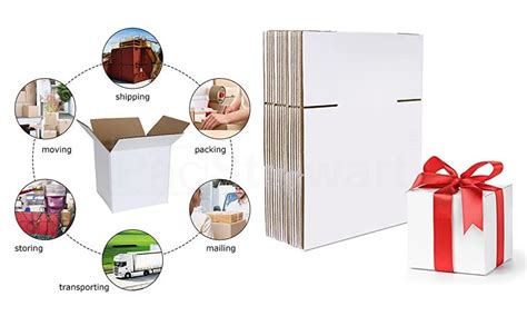 PacStalwart ® 7.5in x 7.5in x 8in White Storing Box 3 Ply Corrugated ...