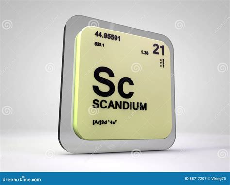 Scandium - Sc - Chemical Element Periodic Table Stock Illustration ...