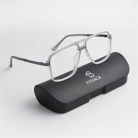 EyeJack Titex Matt Grey Wayfarer Eyeglasses for Men & Women (18908CL31 ...