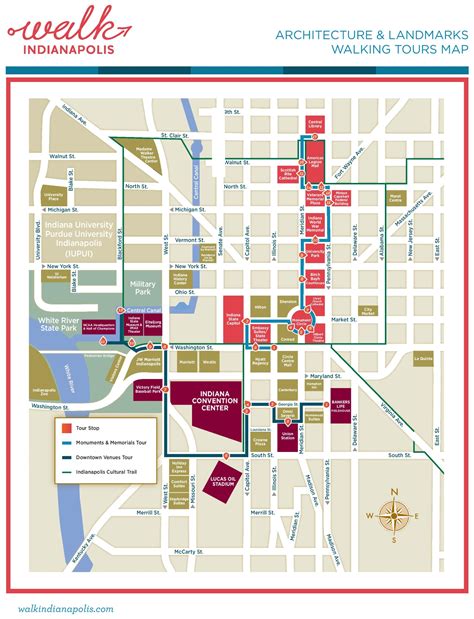 Indianapolis Walking Map - Ontheworldmap.com