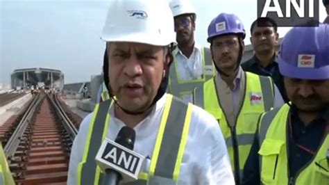 Railway Minister Ashwini Vaishnaw inspects bullet train project site in ...