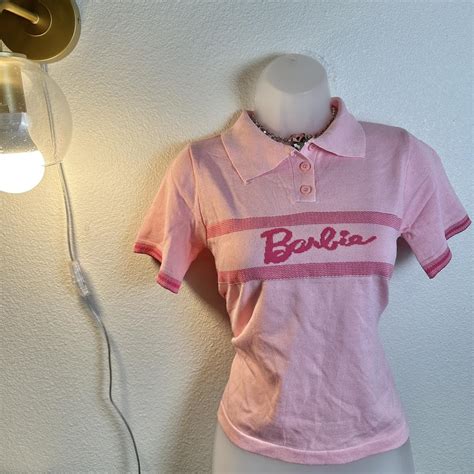 ~ Stretchy Pink Barbie Polo Shirt ~ ♡ • Perfect for... - Depop