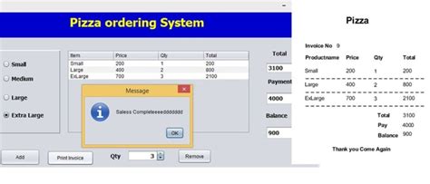 Java Pizza Ordering System 的图像结果