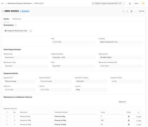 Maintenance Request-Notification