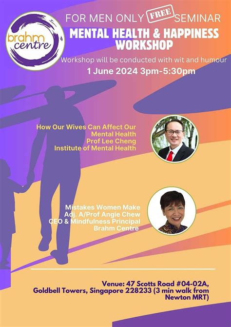 Mental Health & Happiness Workshop for Men, Brahm Centre @ Newton, Toa ...