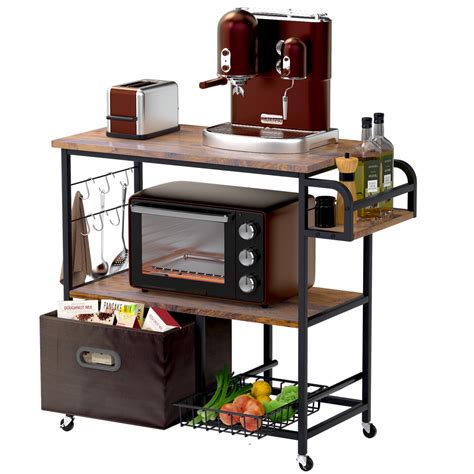 Natureasy Bakers Rack Kitchen Cart Coffee Station | Ubuy India