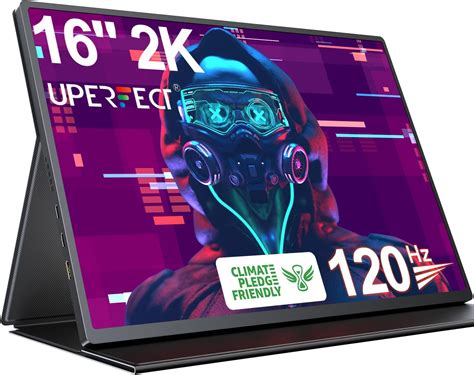 UPERFECT 2K 120Hz Portable Gaming Monitor,16" 2560X1600 Qhd Portable ...