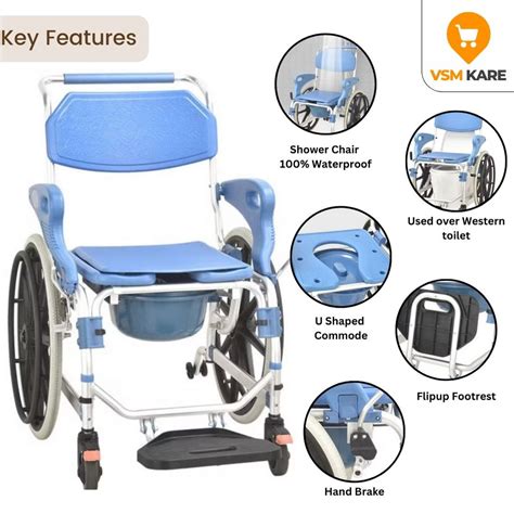Buy 3 in 1 Multi-Functional Shower cum Commode Chair online at best ...