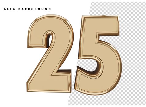 25 Gold Number with 3d Rendering Graphic by crop3dbusiness · Creative ...