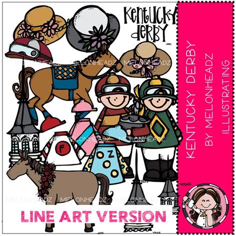 Kentucky Derby Clip Art - LINE ART - Etsy