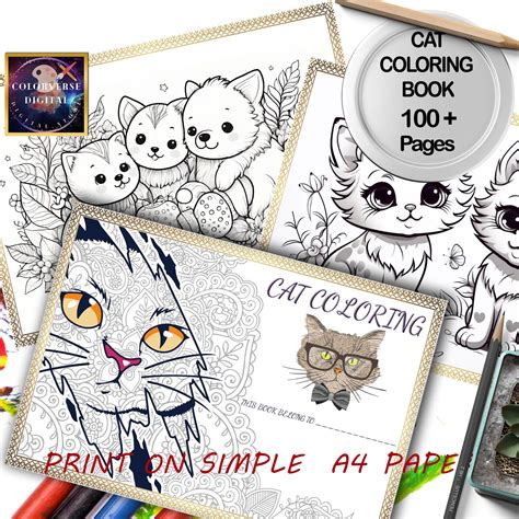 Cat Coloring Pages, 100 Printable Cat Coloring Pages for Kids, Boys ...
