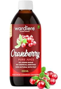 Wardiere American Cranberry Juice (350ml) -100% Pure No Added Sugar ...