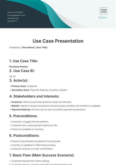 Image result for Use Case Description Template