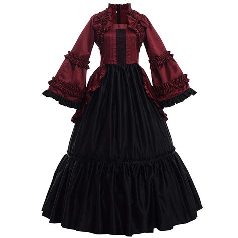 Graceart Vintage Victorian Puff Sleeve Ball Gown Gothic Reenactment ...