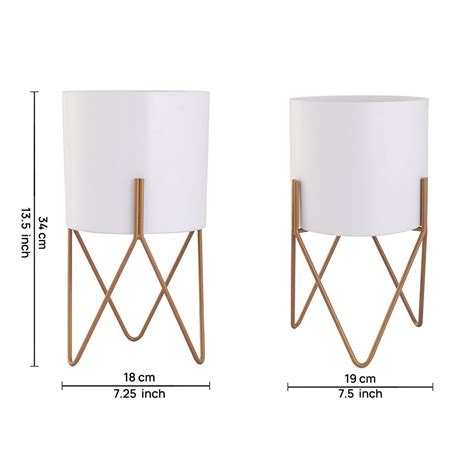 White Metal Table Planter with Stand | Indoor Plants & Flowers – Metalsmith