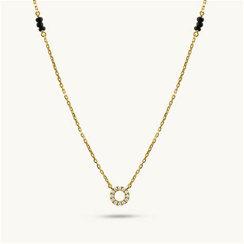 Buy Saraswathi Diamond Mangalsutra | 18K Gold Tone Plated – PALMONAS