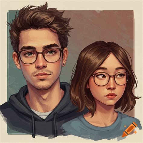 Light-skinned person with glasses and dark hair and an asian person ...