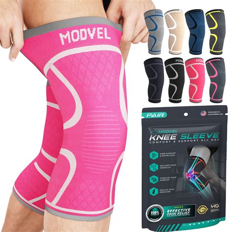 Buy MODVEL 2 Pack Knee Brace Compression Sleeve for Men & Women | Knee ...