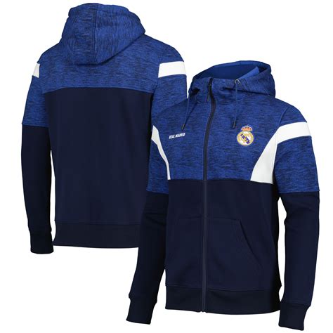 Real Madrid Colour Block Full Zip Hoodie - Navy - Mens | Rebel Sport