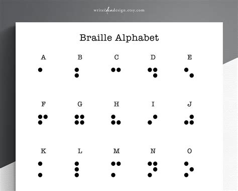 Printable Braille Alphabet Chart | Printable Alphabet Letters