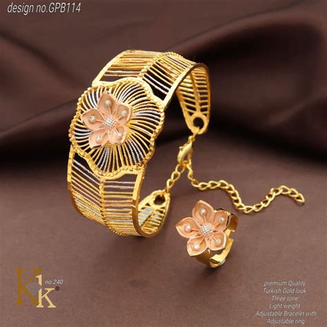 Turkish Gold look Kada and ring – Bohra Bazaar